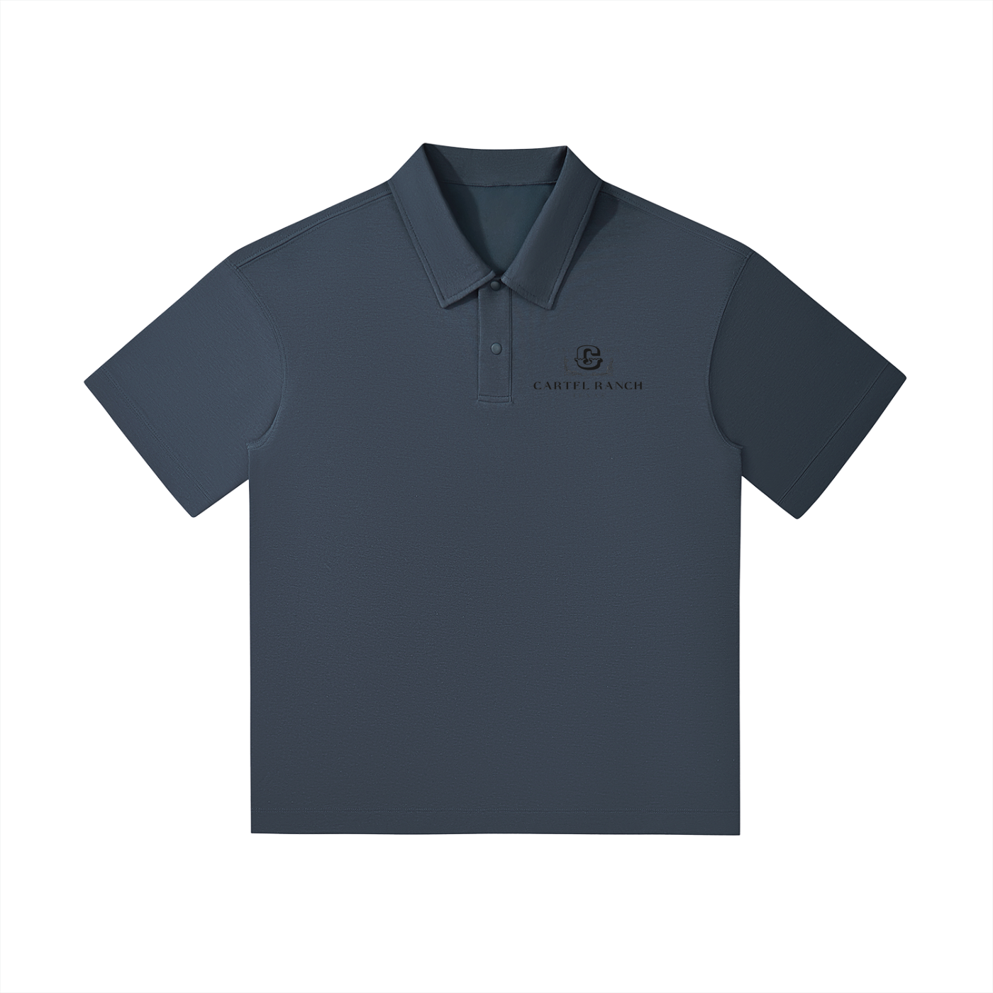 Cartel Ranch Oversized Polo mit überschnittenen Schultern - Schwarz