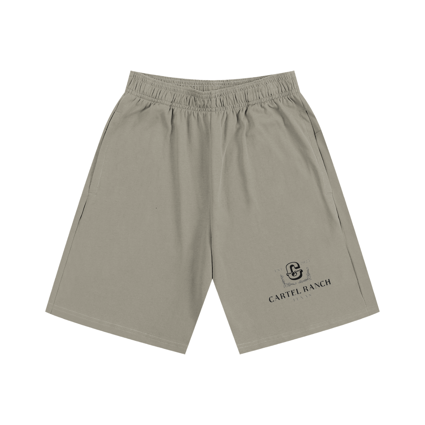 Cartel Ranch Texas Schwergewichtige Baumwollshorts – Schwarz