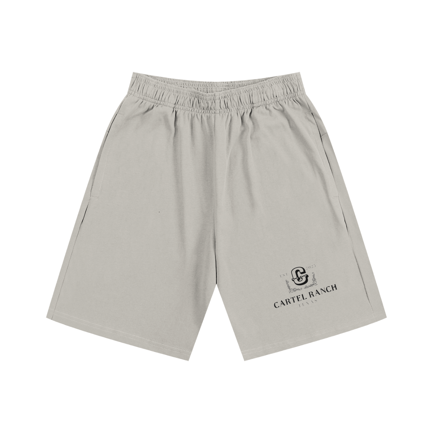 Cartel Ranch Texas Schwergewichtige Baumwollshorts – Schwarz