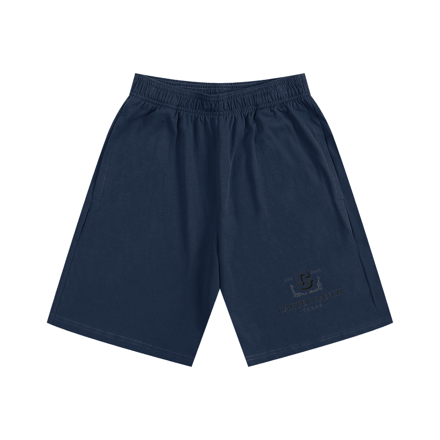 Cartel Ranch Texas Schwergewichtige Baumwollshorts – Schwarz