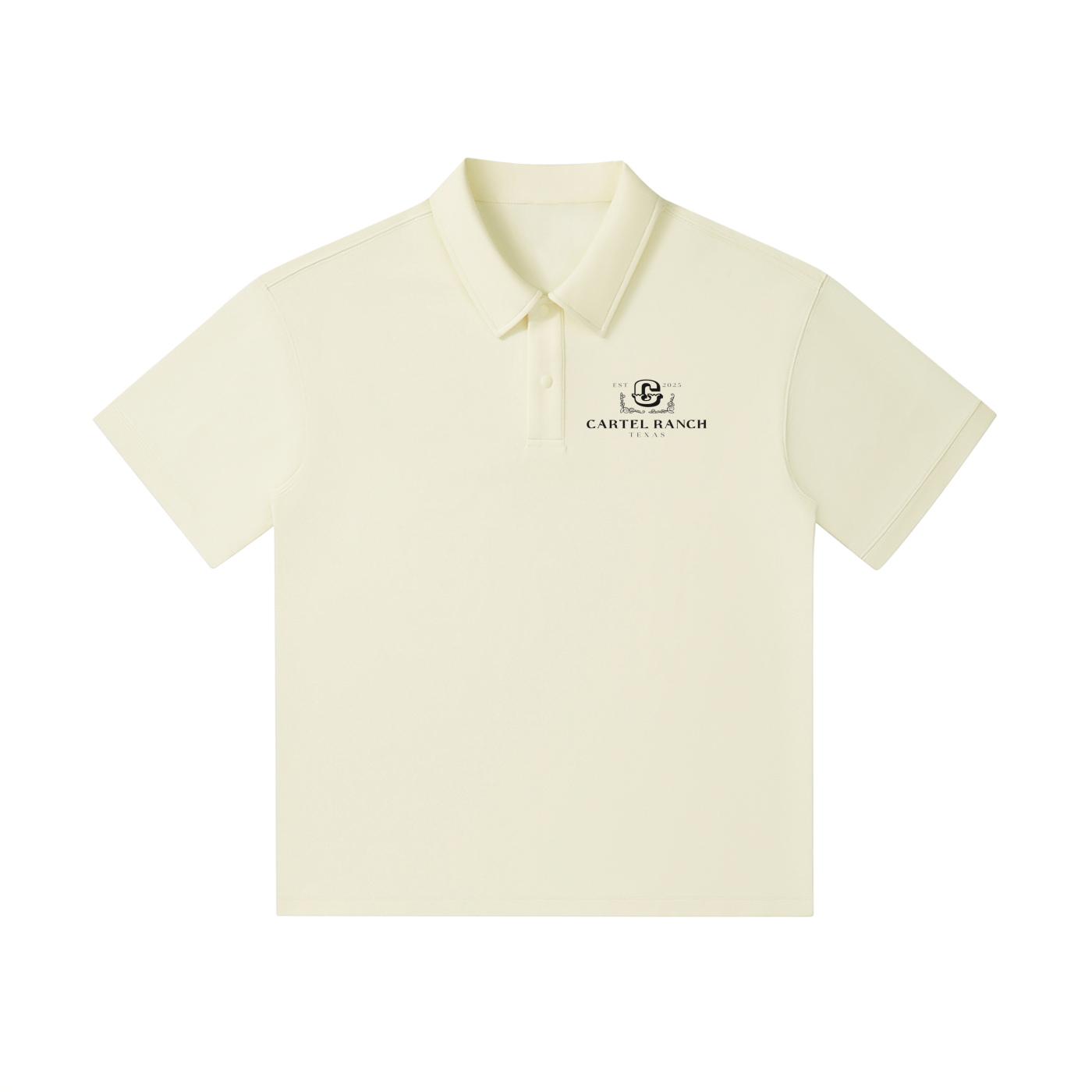 Cartel Ranch Oversized Polo mit überschnittenen Schultern - Schwarz