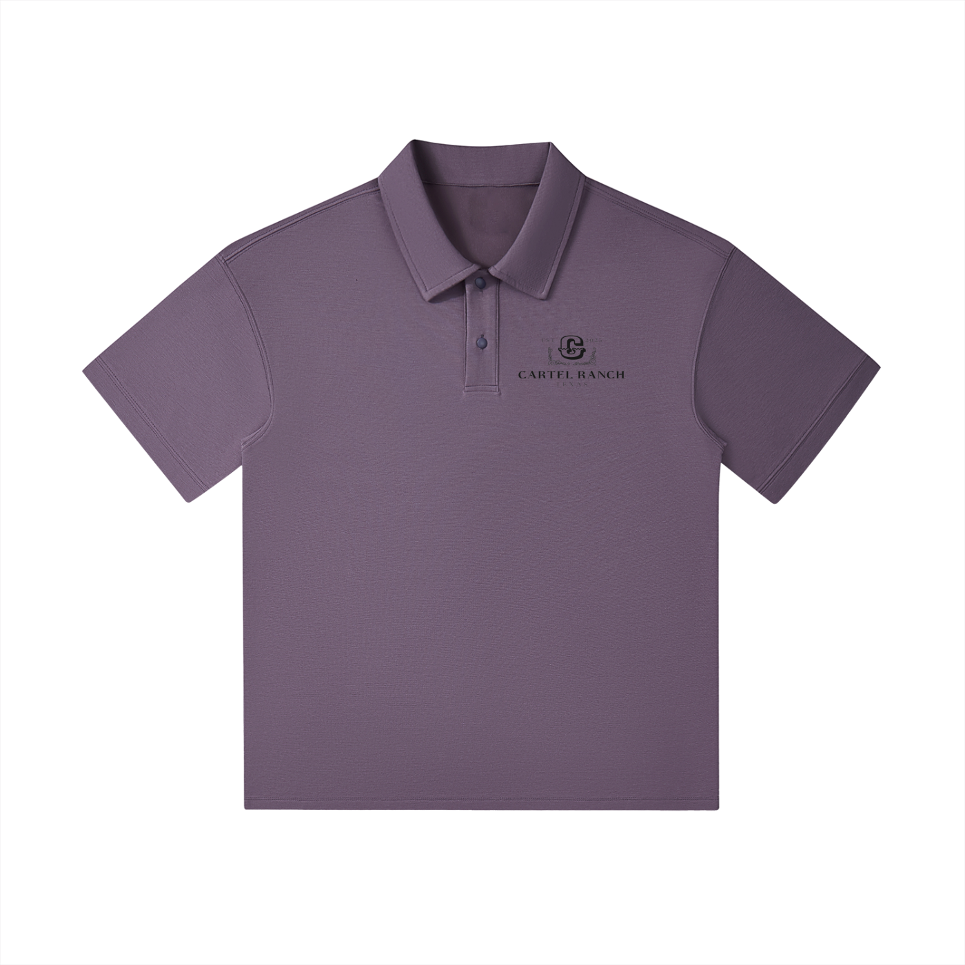 Cartel Ranch Oversized Polo mit überschnittenen Schultern - Schwarz