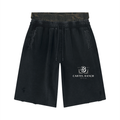 Unisex Vintage Wash Distressed Wide Leg Shorts