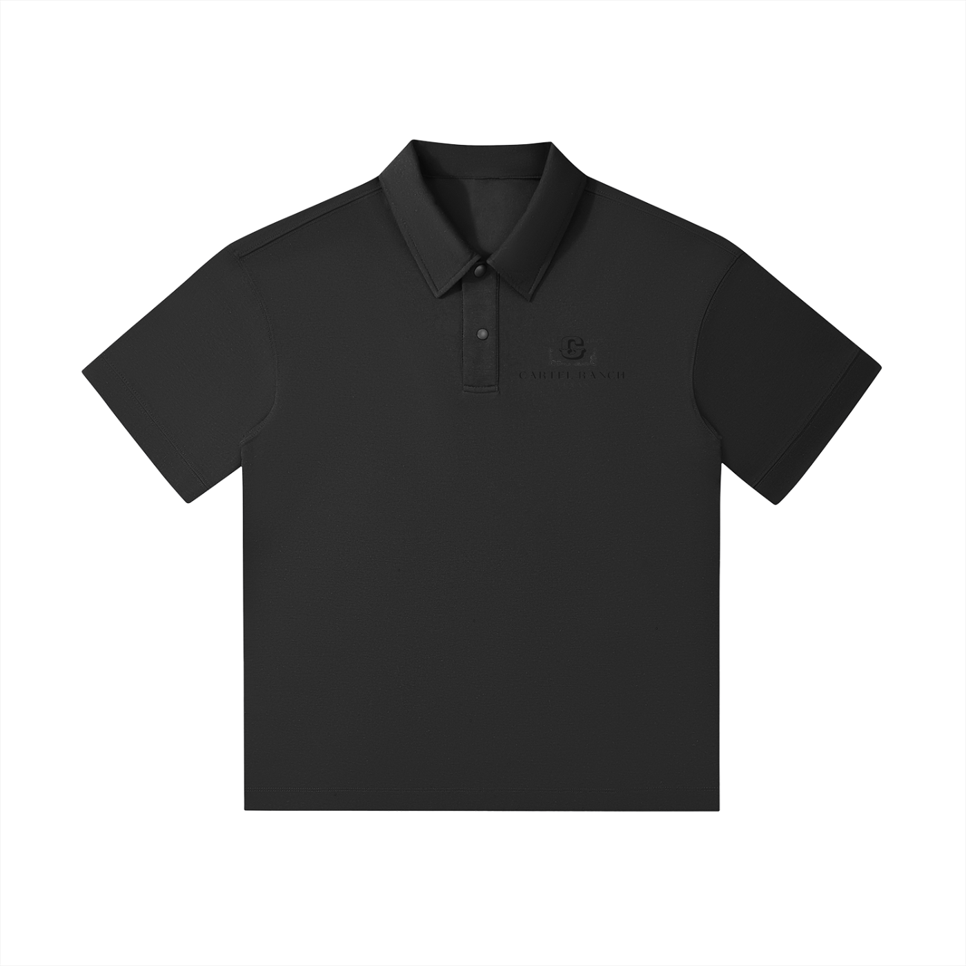 Cartel Ranch Oversized Polo mit überschnittenen Schultern - Schwarz