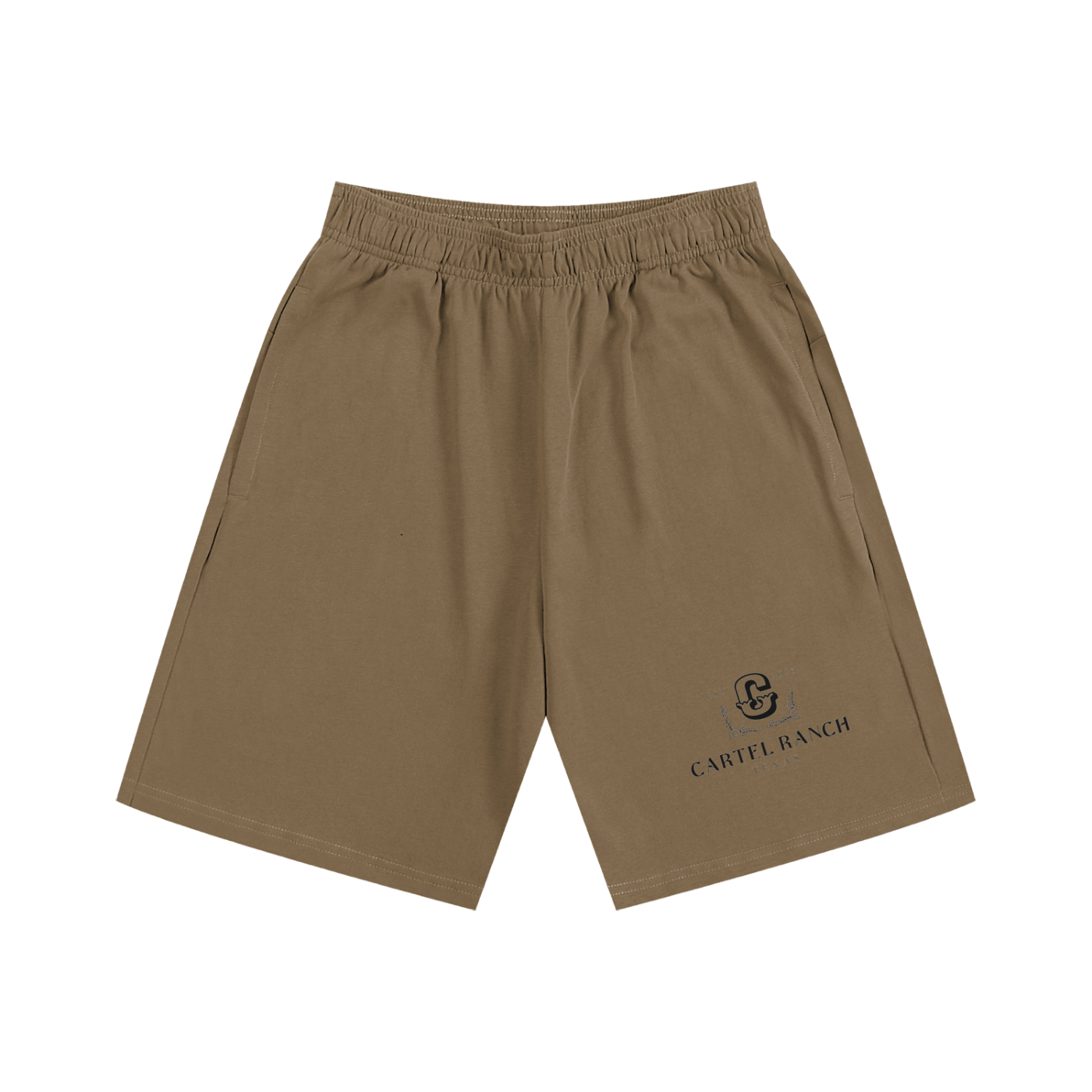 Cartel Ranch Texas Schwergewichtige Baumwollshorts – Schwarz