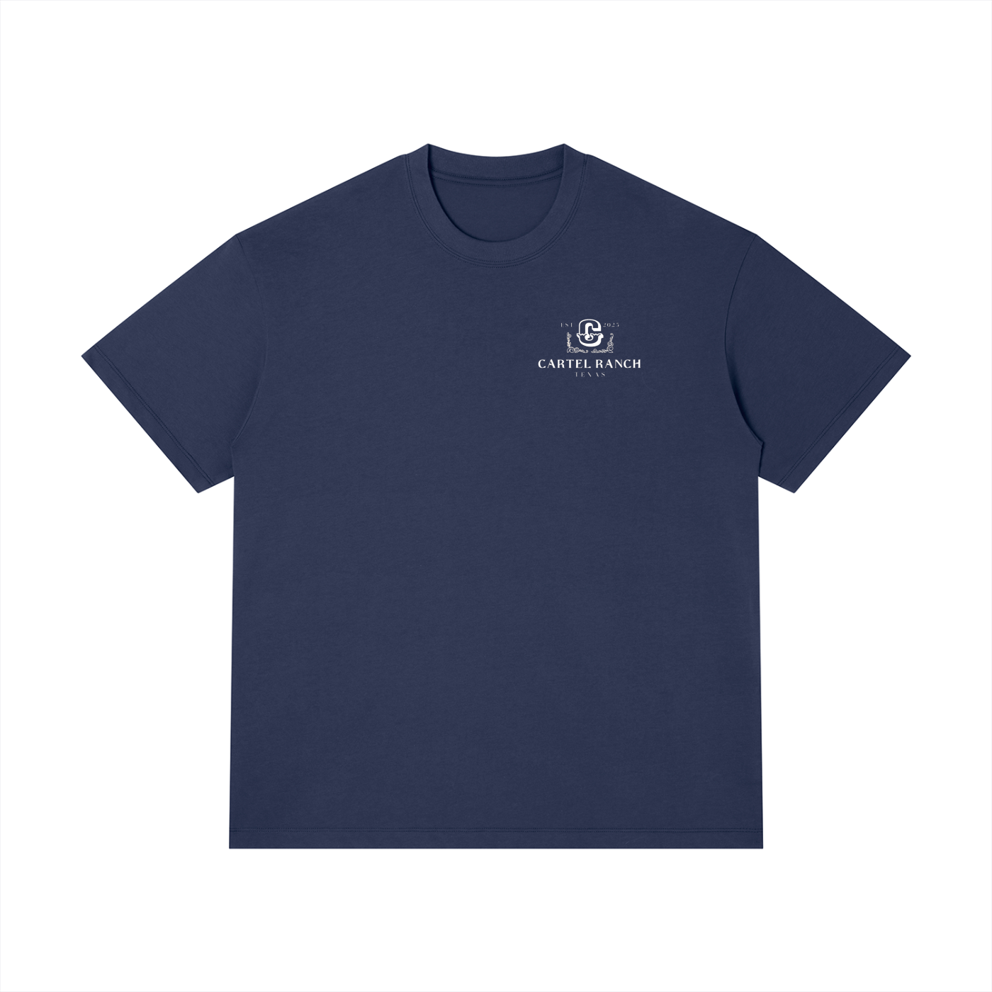 Cartel Ranch Texas Wappen Grafik T-Shirt – Schwarzes Baumwoll-Rundhals-Shirt