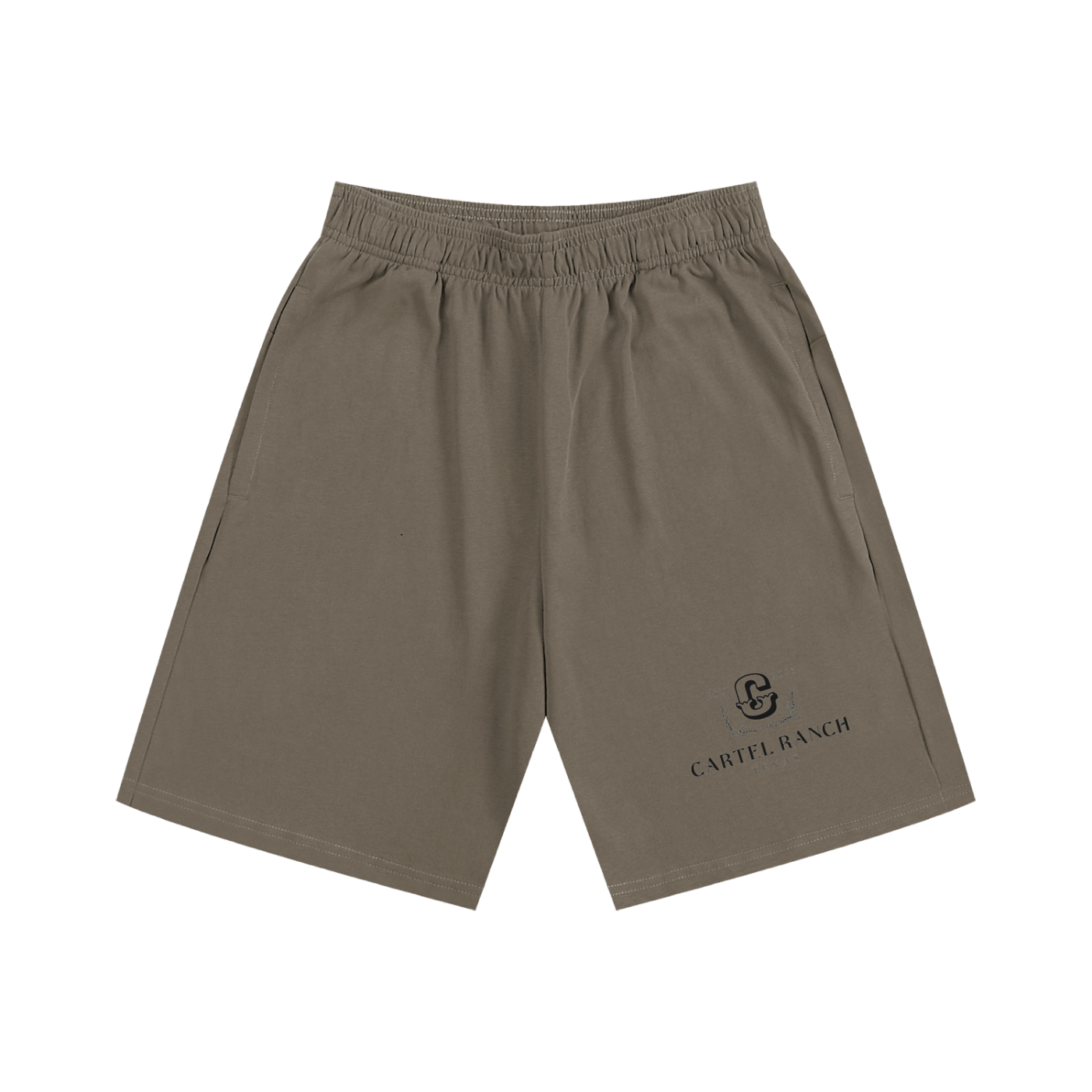 Cartel Ranch Texas Schwergewichtige Baumwollshorts – Schwarz