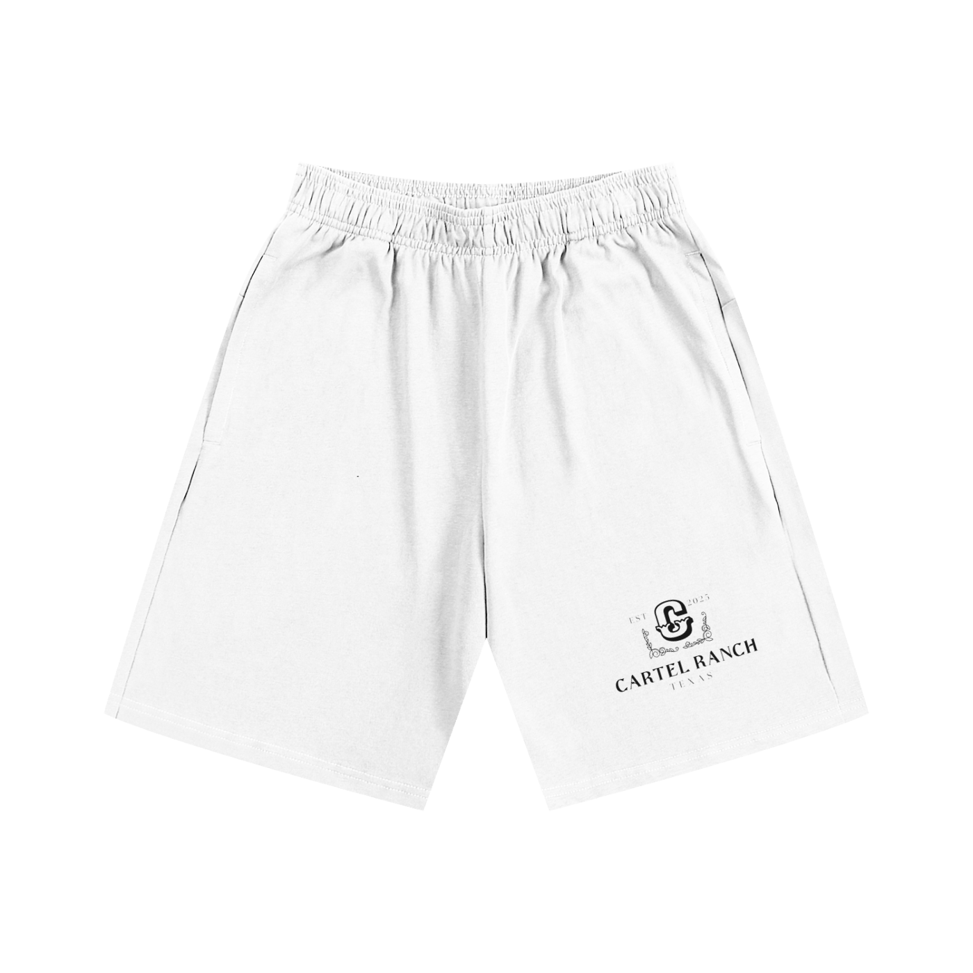 Cartel Ranch Texas Schwergewichtige Baumwollshorts – Schwarz
