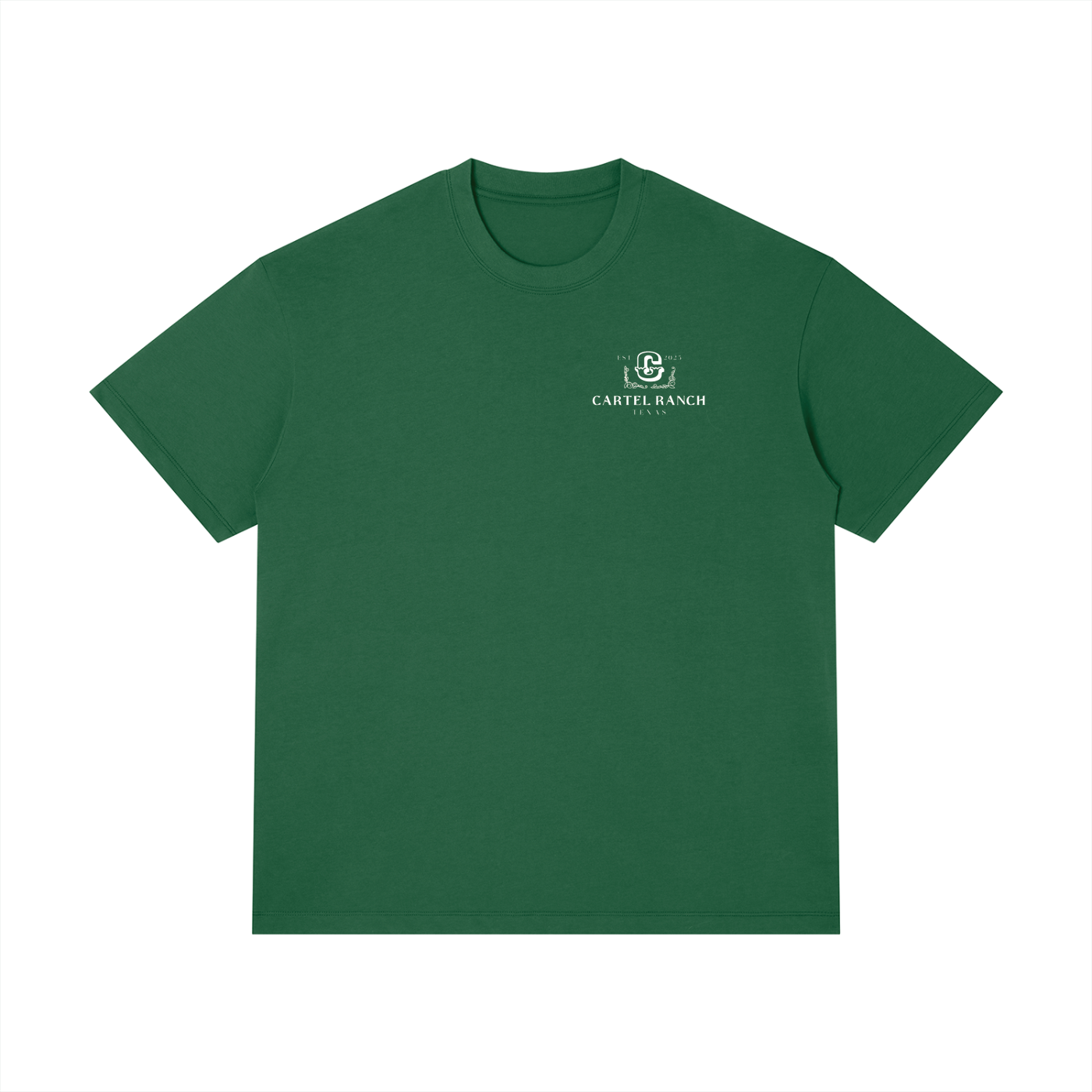 Cartel Ranch Texas Wappen Grafik T-Shirt – Schwarzes Baumwoll-Rundhals-Shirt