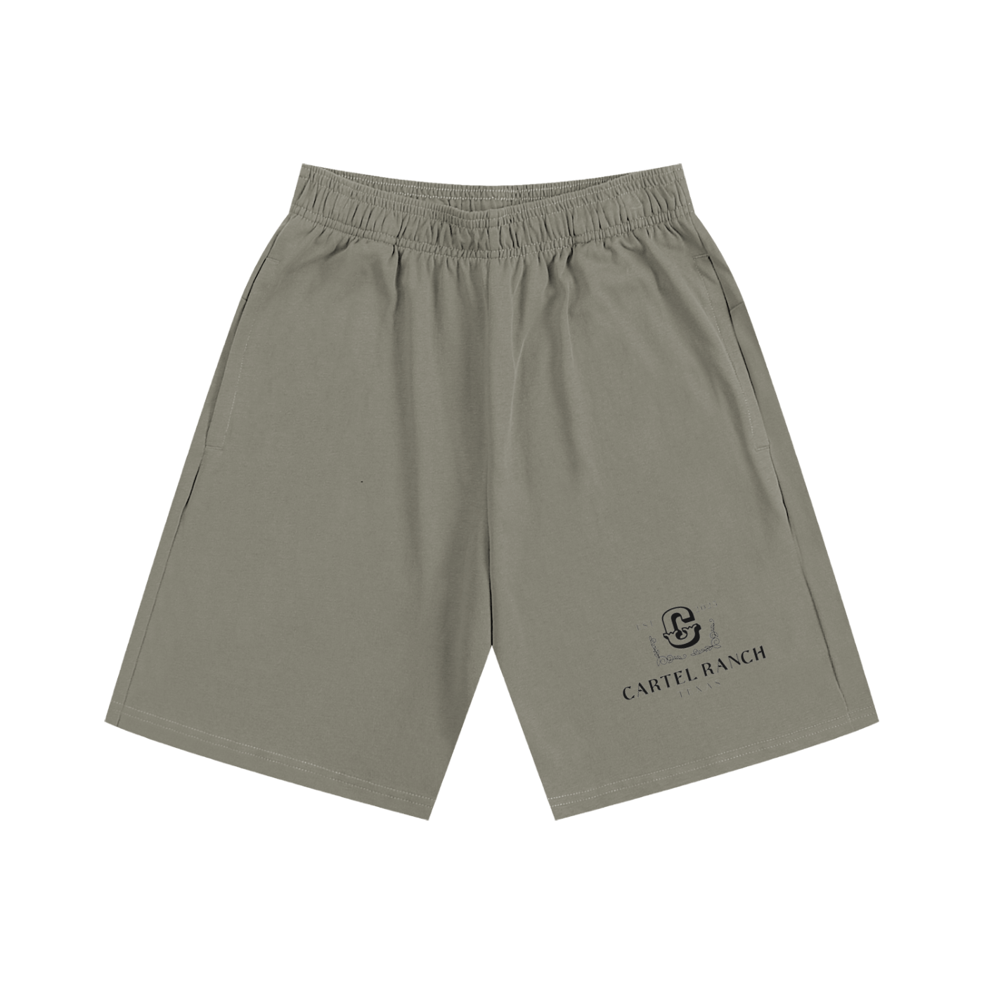 Cartel Ranch Texas Schwergewichtige Baumwollshorts – Schwarz