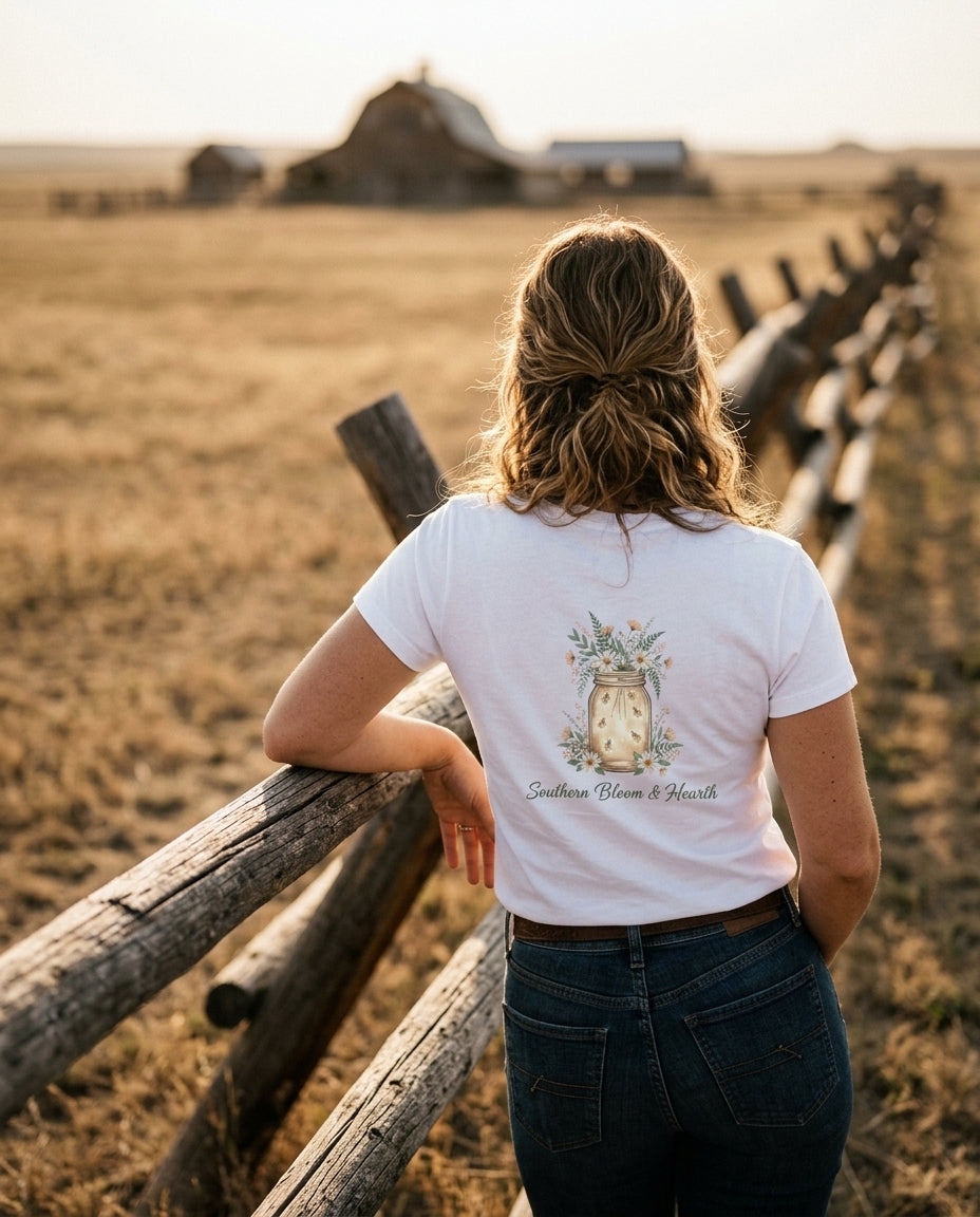 Fitted Crewneck T-Shirt — Ranch Lifestyle Display | Generated by Modelize