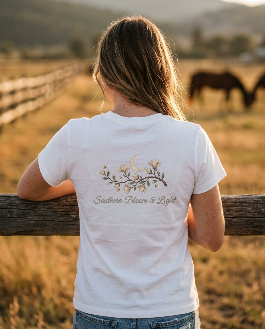 Bodycon Crewneck T-Shirt — Ranch Lifestyle Display | Generated by Modelize