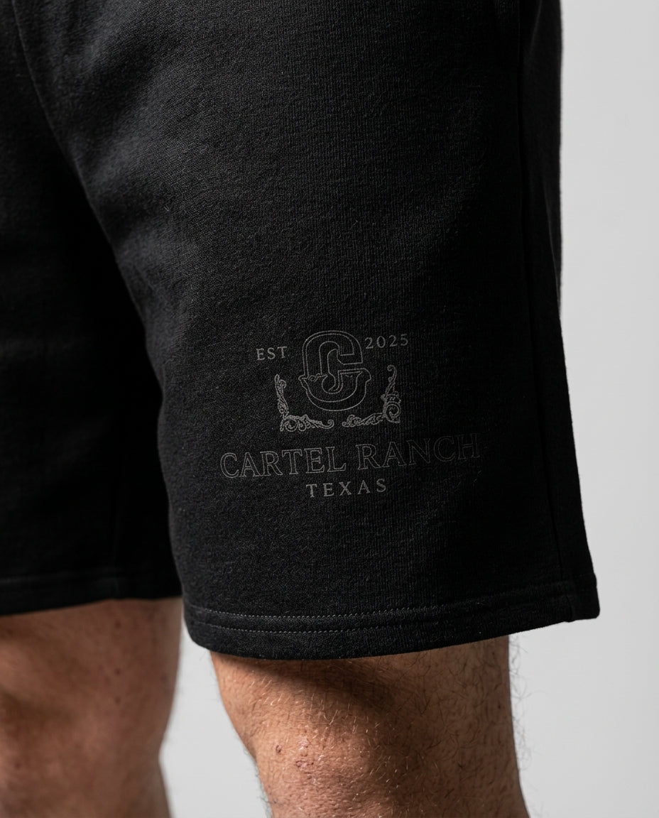 Heavyweight Cotton Shorts — Branding Detail | Generated by Modelize