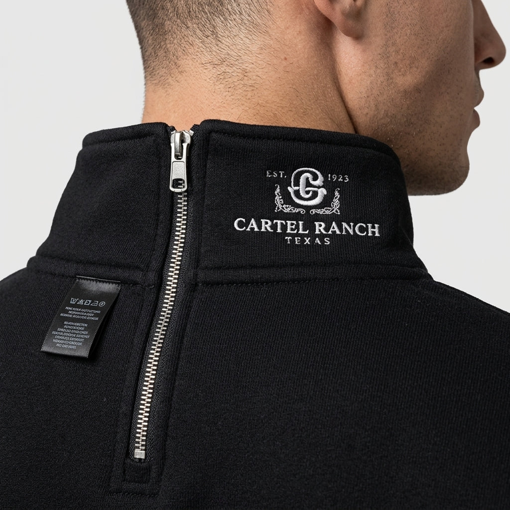 Quarter-Zip Sweatshirt — Hardware Detail | Generated by Modelize