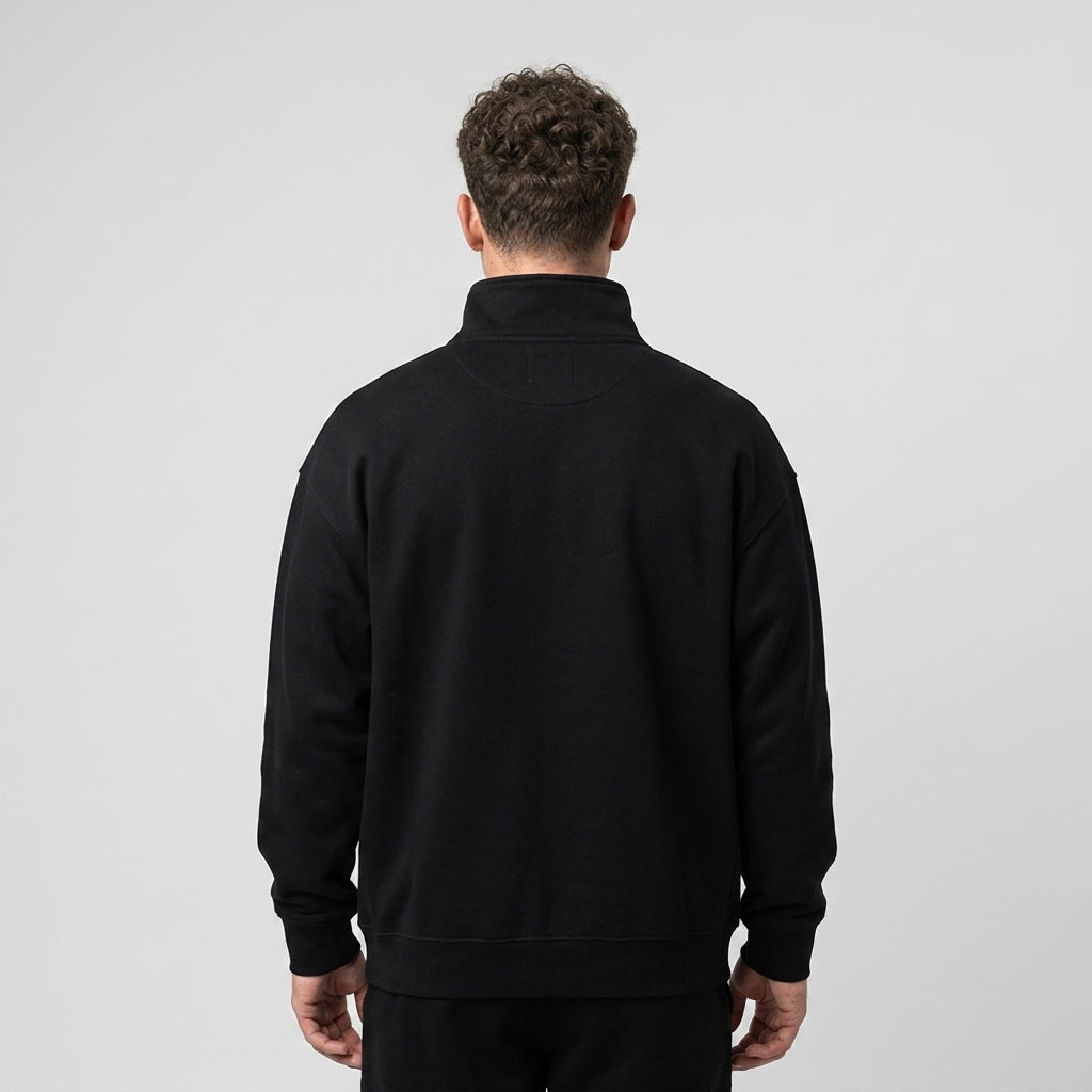 Quarter-zip sweatshirt — Back View | Generated by Modelize