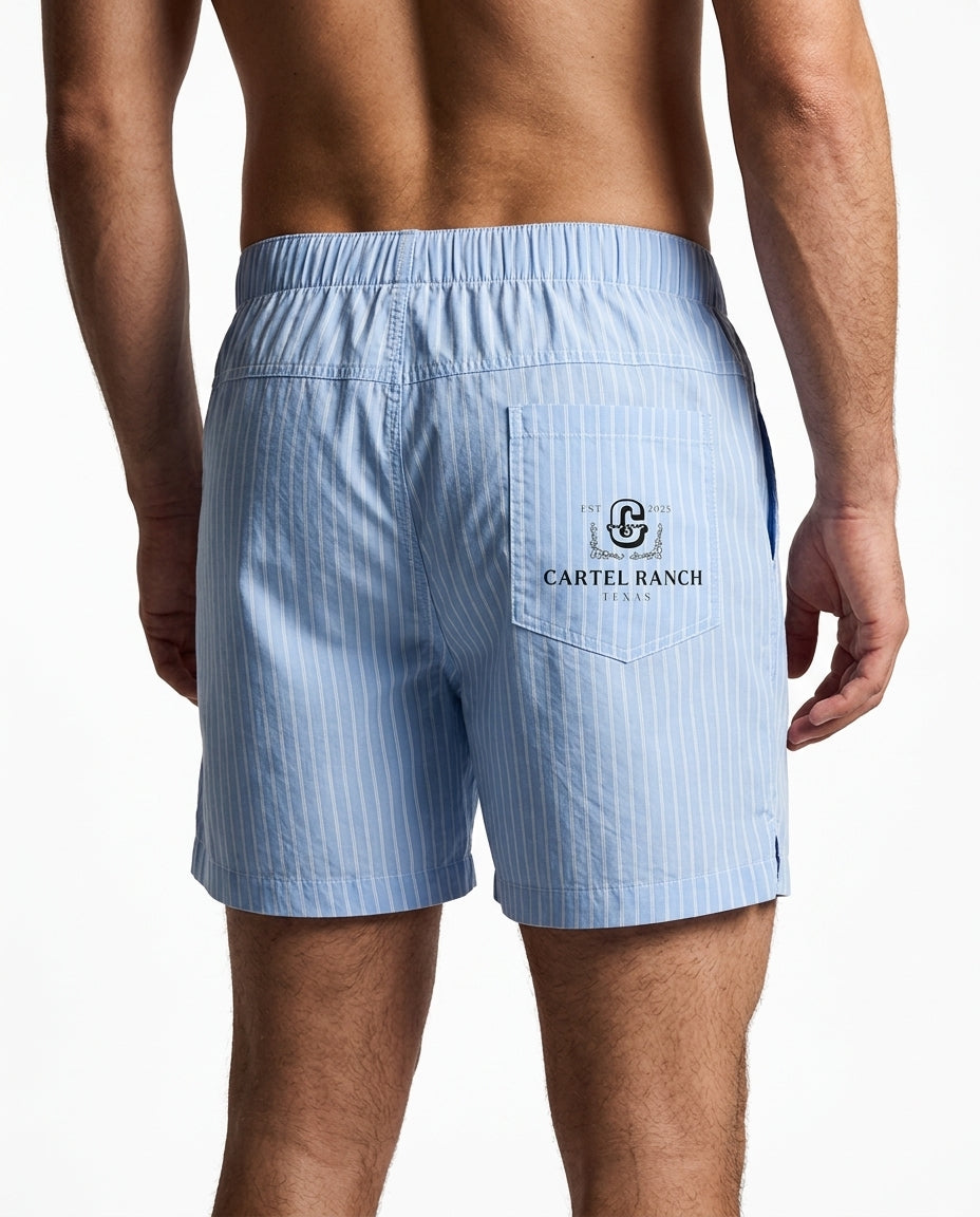 Elastic waist shorts — Studio Rear View | Generated by Modelize