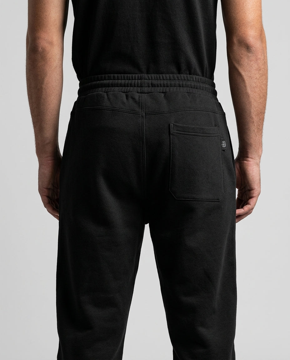 Heavyweight Fleece Joggers — Rear Construction | Generated by Modelize