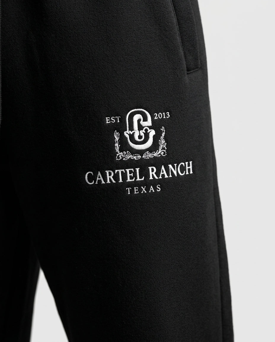 Heavyweight Fleece Joggers — Fabric & Logo Detail | Generated by Modelize