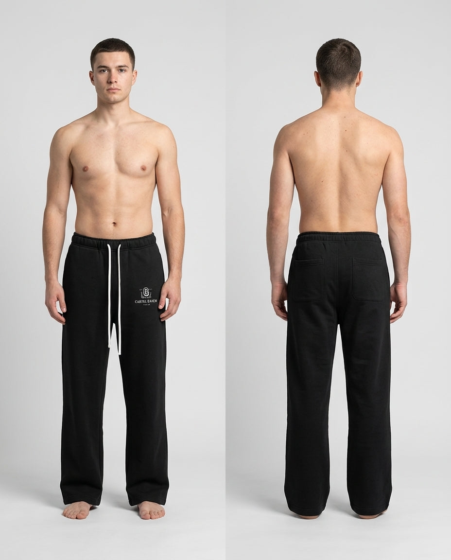 Fleece straight-leg pants — Front and Back Profile | Generated by Modelize